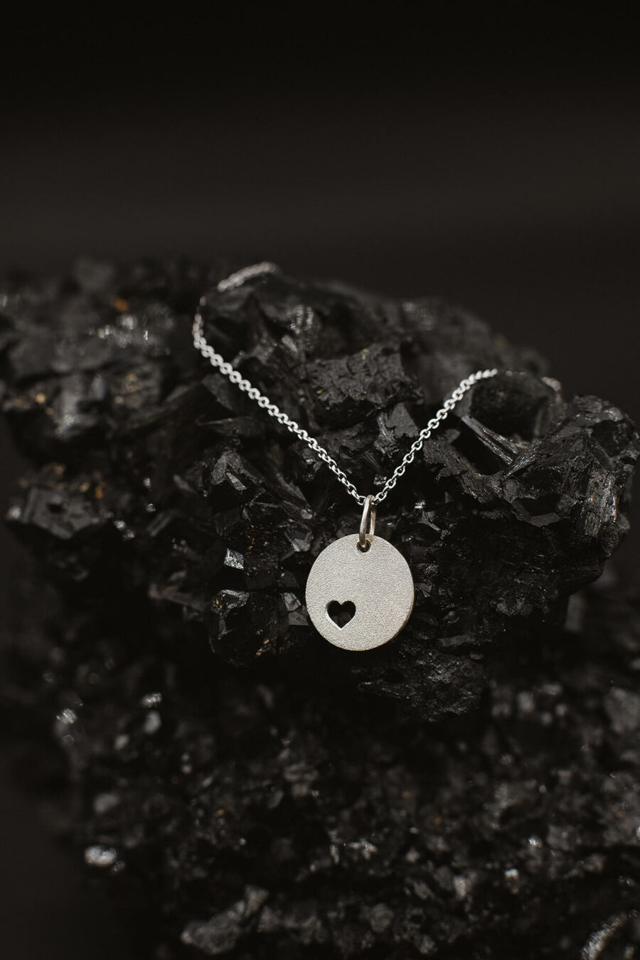 Goldcircus-Cutout-Herzchen-Plate-Halskette-925Sterlingsilber