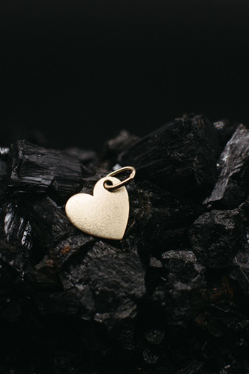 Heart Plate Anhänger Gelbgold