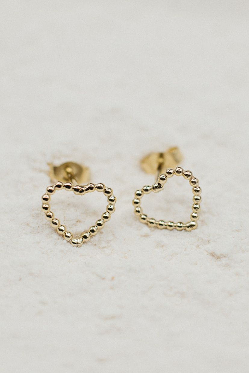 Goldcircus Bubble Herz-Ohrstecker in 585Gelbgold